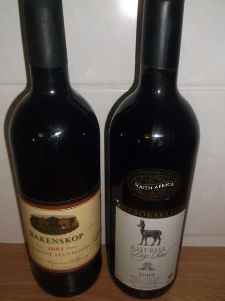 WINE : 2001 BAKENSKOP CABERNET SAUVIGNON AND 2004 RHEBOKSKLOOF DRY RED